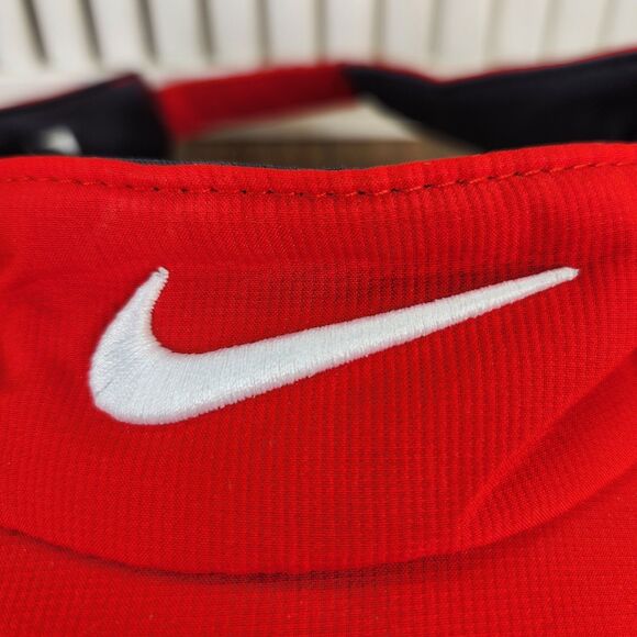 Nike Golf Dri-Fit Adult Strapback Visor Red White Swoosh Tennis Sports Athletic - Picture 3 of 14